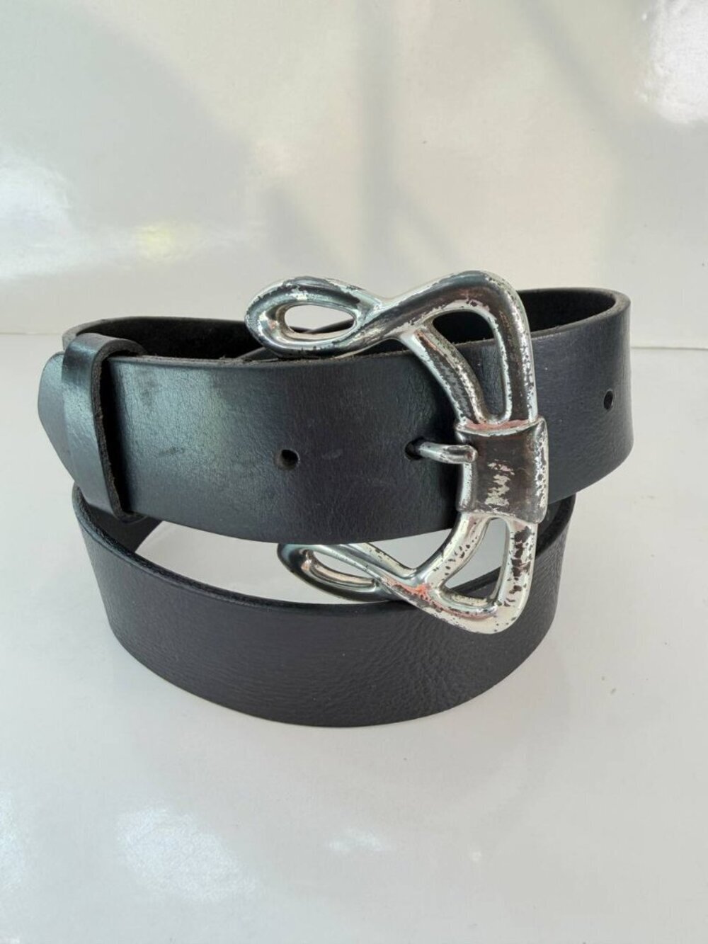 Silpada Designs Leather Belt – Irish Style Buckle – Size M (~32–34)